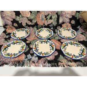 lot of 6 Fitz and Floyd Ricamo bread plates